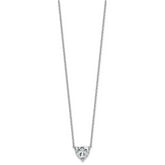 14k White Gold 3 1/2 carat Lab Grown Diamond VS+ F+ Heart Complete 18 inch Four Prong Pendant Necklace